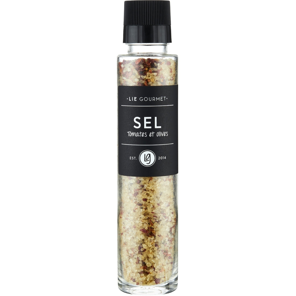 LIE GOURMET Grinder - salt, tomatoes, olives (255 g) Salt & pepper Salt tomatoes olives