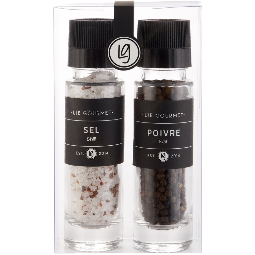 LIE GOURMET Gift set small grinders - salt/chili & black pepper (108 g/55 g) Gift set Salt and pepper