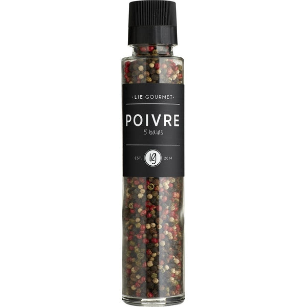 LIE GOURMET Grinder - 5-corn pepper blend (120 g) Salt & pepper 5-corn pepper blend