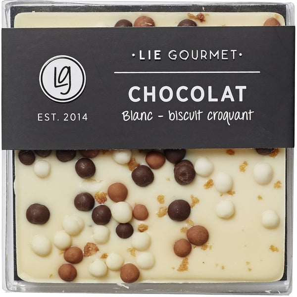 LIE GOURMET Chocolate bar white crunch (60 g) Chocolate White chocolate