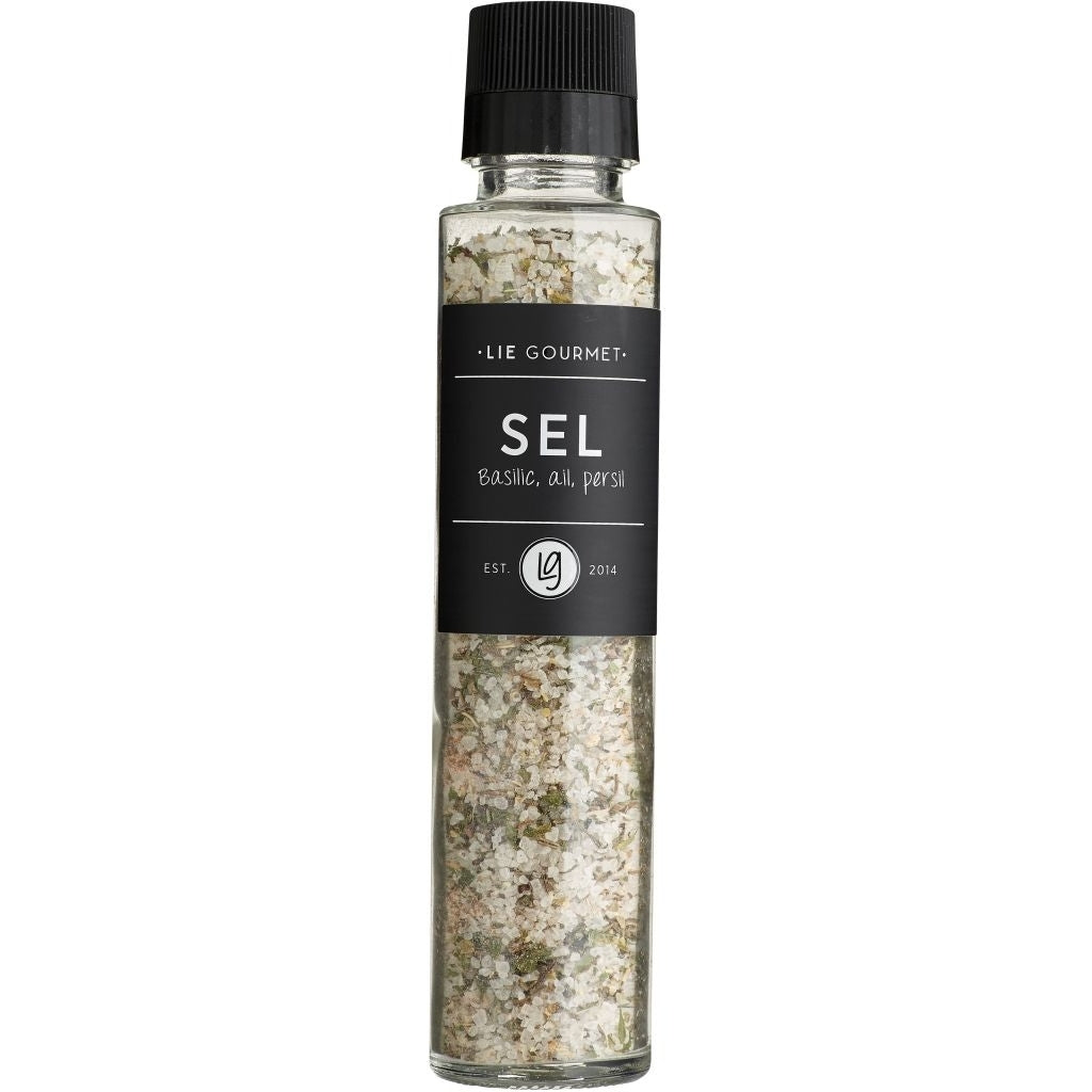 LIE GOURMET Grinder - salt, basil, garlic, parsley (250 g) Salt & pepper Basil, garlic, parsley