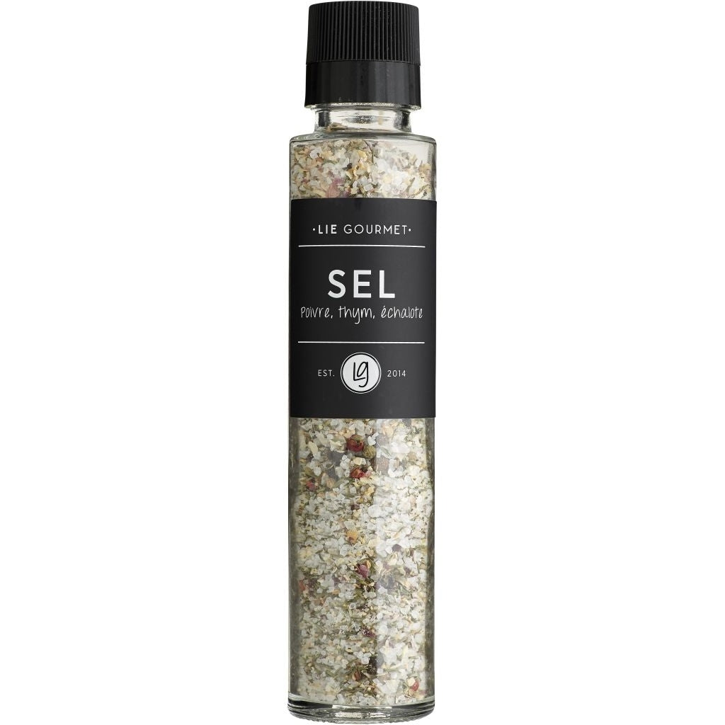 LIE GOURMET Grinder - salt, pepper, thyme, shallots (190 g) Salt & pepper Pepper, thyme, shallots