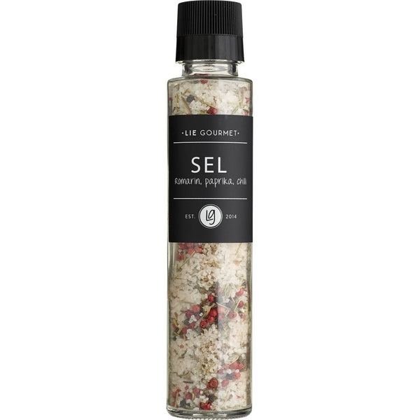 LIE GOURMET Grinder - salt, rosemary, paprika, chili (230 g) Salt & pepper Rosmary, paprika, chili